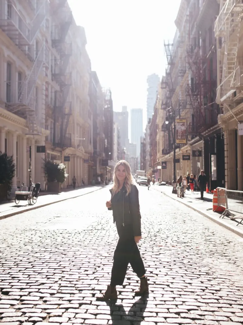Casey Matheny walking a city street